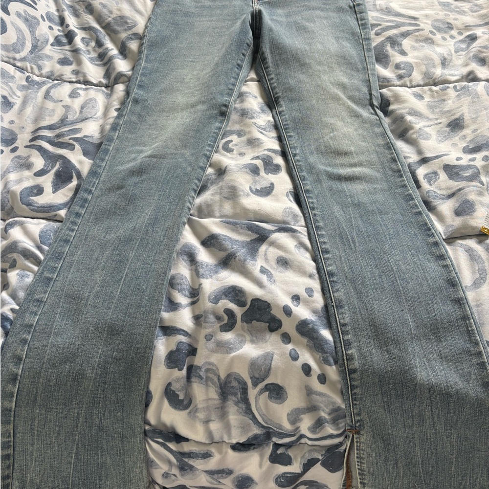 Express Light Blue Straight Leg Jeans